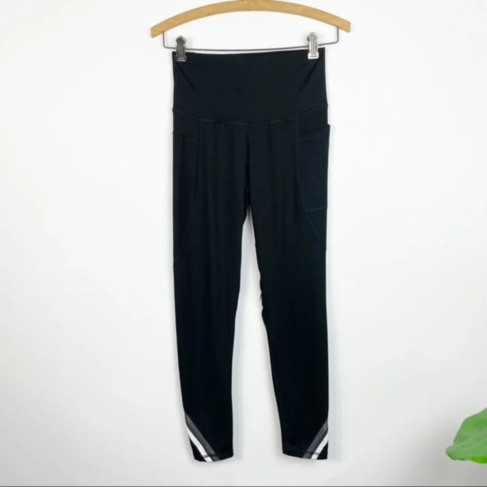 CHAMPION Black Stripe High Rise Athletic Leggings‎